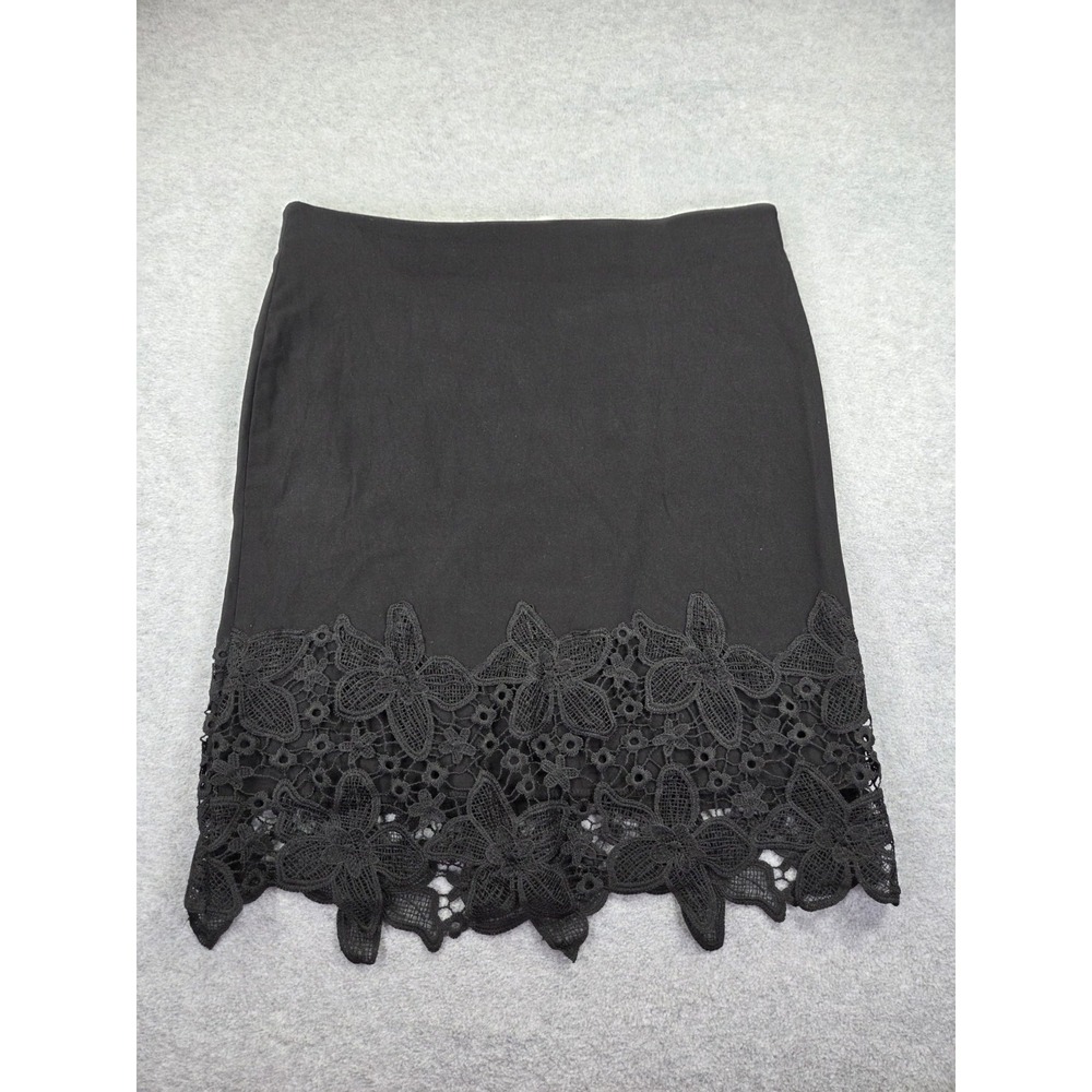 Black Lace Midi Skirt Gothic Romance Dark Fairycore Whimsigoth Dark Y2K Pullon